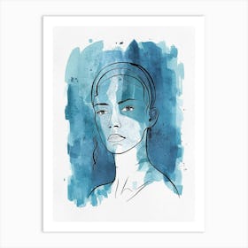 Watercolor Portrait Of A Woman 2 Art Print