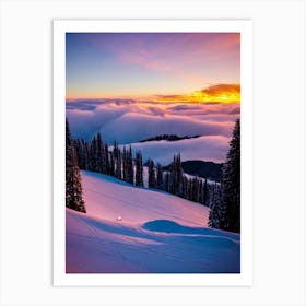 Sankt Johann In Tirol, Austria Sunrise Skiing Poster Art Print