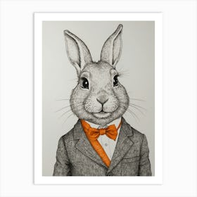 Rabbit In A Suit Art Print