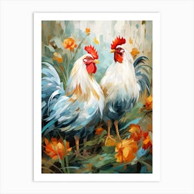 Roosters Art Print