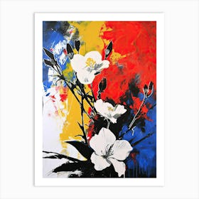 White Flowers, Pop Art Art Print