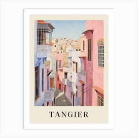 Tangier Morocco 7 Vintage Pink Travel Illustration Poster Art Print