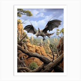 Mexican Free Tailed Bat Vintage Illustration 1 Art Print