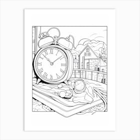 Line Art Inspired By The Persistence Of Memory 3 Art Print