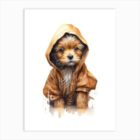 Puppy Dog As A Jedi Watercolour 2 Art Print