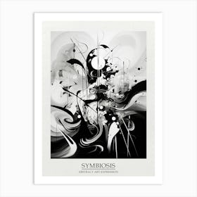 Symbiosis Abstract Black And White 7 Poster Art Print