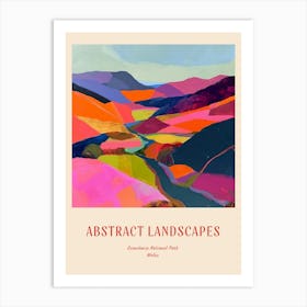 Colourful Abstract Snowdonia National Park Wales 3 Poster Art Print
