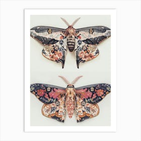 Shimmering Butterflies William Morris Style 4 Art Print