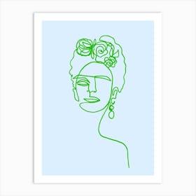 Frida Kahlo Green Art Print