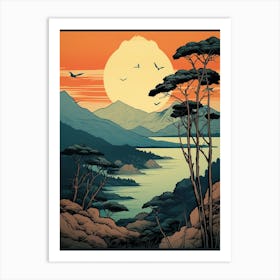 Shiretoko National Park, Japan Vintage Travel Art 3 Art Print