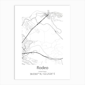 Rodeo,United States Minimalist Map Art Print