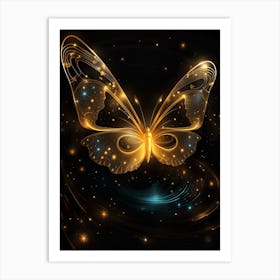 Golden Butterfly 45 Art Print