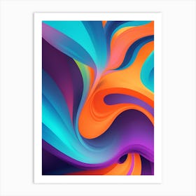Abstract Colorful Waves Vertical Composition 57 Art Print