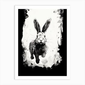 Rabbit Prints Black And White Ink 2 Art Print