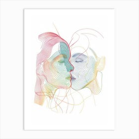 Simplicity Lines Woman Abstract Portraits 10 Art Print