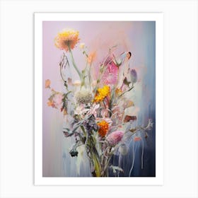 Abstract Flower Painting Prairie Clover Art Print