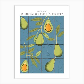 Mercado De La Fruta Avocado Illustration 2 Poster Art Print