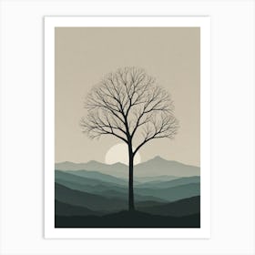 Tree In The Mountains Art Print