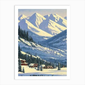 Jackson Hole, Usa Ski Resort Vintage Landscape 2 Skiing Poster Art Print