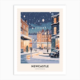 Winter Night  Travel Poster Newcastle United Kingdom 1 Art Print