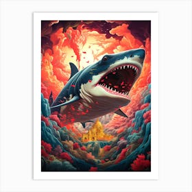 Shark In The Sky Art Print