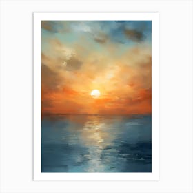 Sunset Over The Ocean 1 Art Print