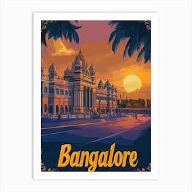 Aihrgdesign A Mid Century Modern Travel Poster For Bangalore 4 Art Print