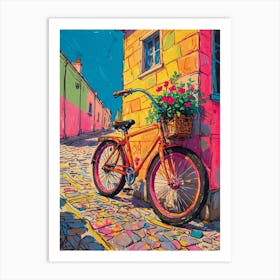 Bicycle With Flowers 2 Art Print