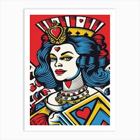 Alice In Wonderland The Queen Of Hearts In The Style Of Roy Lichtenstein Art Print