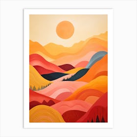 Sunset In The Mountains 15 Art Print