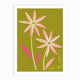 Pink & Green Edelweiss 2 Art Print