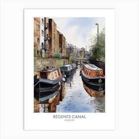 Regents Canal London Watercolour Travel Poster 1 Art Print