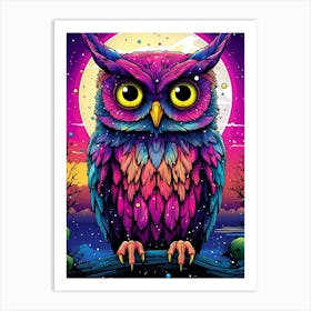 Colorful Owl Art Print