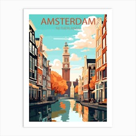 Amsterdam Netherlands travel poster Art Print