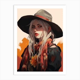 Billie Eilish Goth Cowgirl 2 Art Print