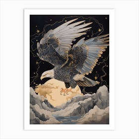 Osprey 1 Gold Detail Painting Art Print