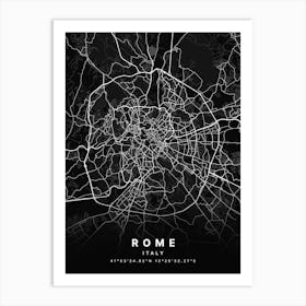 Rome Italy Black Map Poster