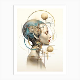 Abstract Illustration Of A Woman And The Cosmos 21 Art Print