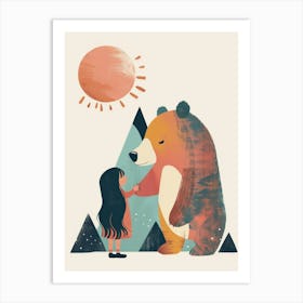 Bear And Girl 10 Art Print