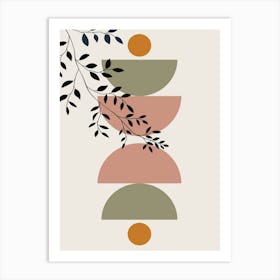 Boho Abstract Wall Art Print Scandi Botanical Terracota Beige Green Abstract A Art Print