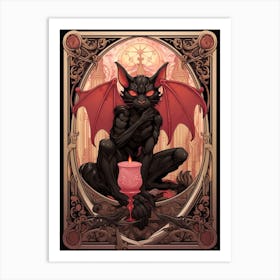 Gargoyle Tarot Pink & Black Art Print