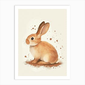 Tans Rabbit Nursery Illustration 1 Art Print