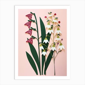 Cut Out Style Flower Art Lily Of The Valley 2 Art Print