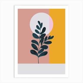 Leafy Sunset Stem Art Print