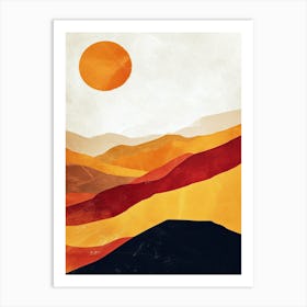 Sunset In The Mountains Peaks 2 Art Print