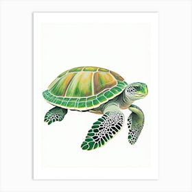 Foraging Sea Turtle, Sea Turtle Vintage 1 Art Print