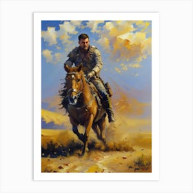 Man Riding A Horse Art Print