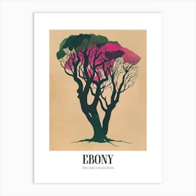 Ebony Tree Colourful Illustration 2 Poster Art Print