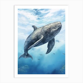 Storybook Illustration Of Whale 2 Art Print