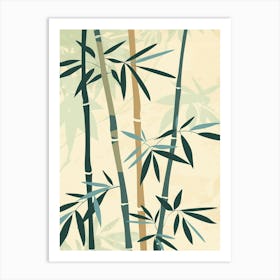 Bamboo Tree Flat Illustration 4 Art Print